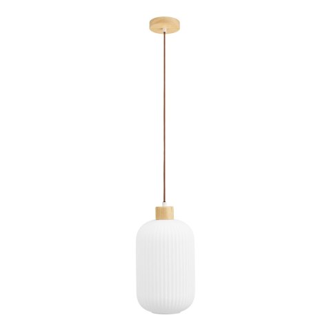 Lampa wisząca Argalo szkło/drewno, biała ( Rozmiar: uniwersalny )