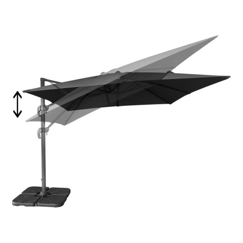 Parasol wiszący Baza -aluminiowy, czarny 295x295 cm ( Rozmiar: uniwersalny )