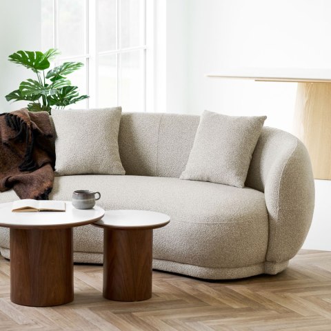 Sofa Hawkes 2,5-osobowa 2 poduszki, piaskowa ( Rozmiar: uniwersalny )