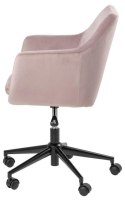 Fotel biurowy na kółkach różowy welur glamour