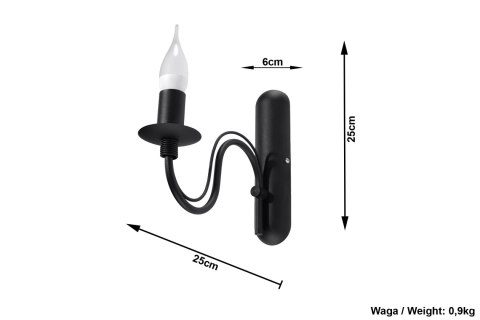 Kinkiet MINERWA Czarny