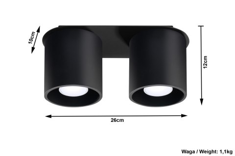 Spot/tuba ORBIS 2 Czarny