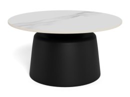 Stolik kawowy Santorini 70cm biały ceramiczny/ czarny ( Rozmiar: uniwersalny )