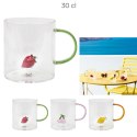 Kubek szklany 300 ml Cytryna z figurką i uchem do herbaty ( Rozmiar: uniwersalny )