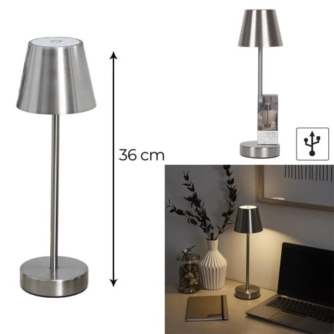 Lampka Casablanca 36cm LED na dotyk srebrna ( Rozmiar: uniwersalny )