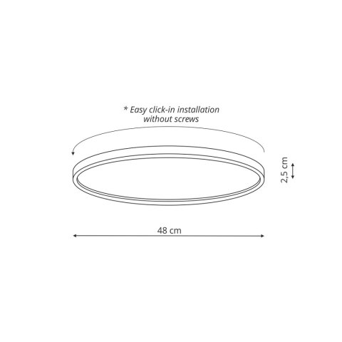 Plafon California LED CCT czarny 48 cm LP-2505/1C-48 BK