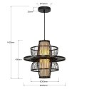 Rattanowa lampa wisząca Astra czarna 1xE27