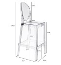 Stołek barowy Viki transparentny 75cm ( Rozmiar: uniwersalny )
