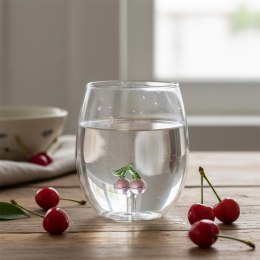 Szklanka do napoju 400 ml z wiśniami ze szkła borokrzemowego ( Rozmiar: uniwersalny )