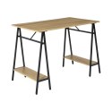 Biurko loft Archi 110x60 z półkami do pracy naturalne czarne ( Rozmiar: uniwersalny )