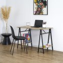 Biurko loft Archi 110x60 z półkami do pracy naturalne czarne ( Rozmiar: uniwersalny )