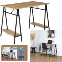 Biurko loft Archi 110x60 z półkami do pracy naturalne czarne ( Rozmiar: uniwersalny )