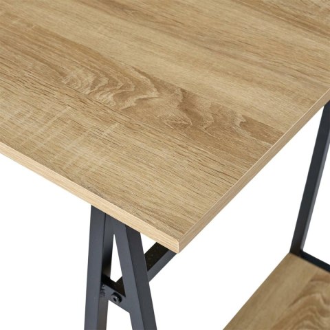 Biurko loft Archi 110x60 z półkami do pracy naturalne czarne ( Rozmiar: uniwersalny )