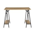 Biurko loft Archi 110x60 z półkami do pracy naturalne czarne ( Rozmiar: uniwersalny )