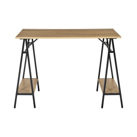 Biurko loft Archi 110x60 z półkami do pracy naturalne czarne ( Rozmiar: uniwersalny )