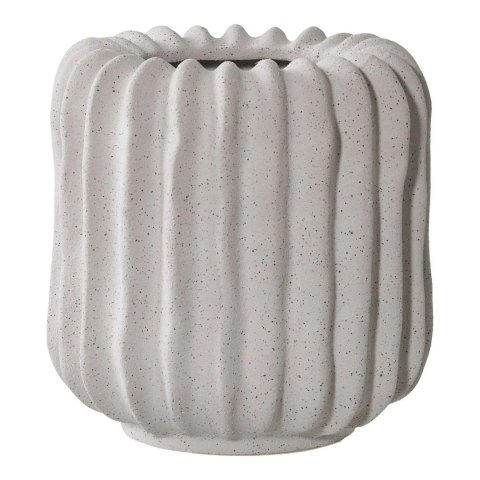 Doniczka ceramiczna Lamell szara okrągła do salonu nowoczesna House Nordic ( Rozmiar: uniwersalny )