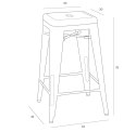 Hoker Paris 75cm. niebieski insp. Tolix ( Rozmiar: uniwersalny )