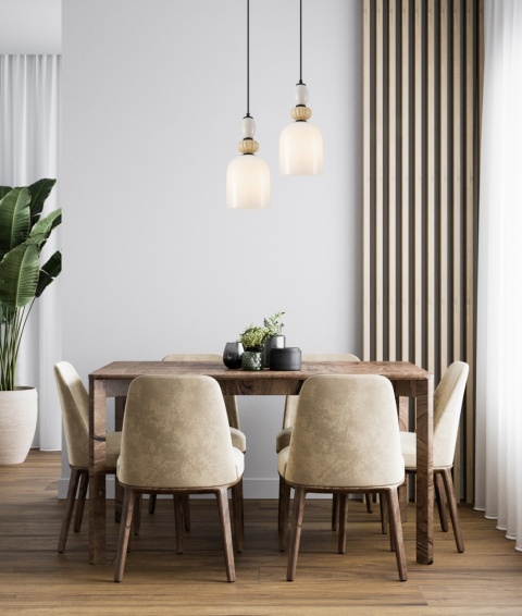 Nowoczesna lampa wisząca Bonata PND-36573-1B-BK-WH