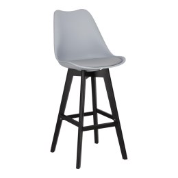 Stołek barowy Norden wood black high PP szary ( Rozmiar: uniwersalny )