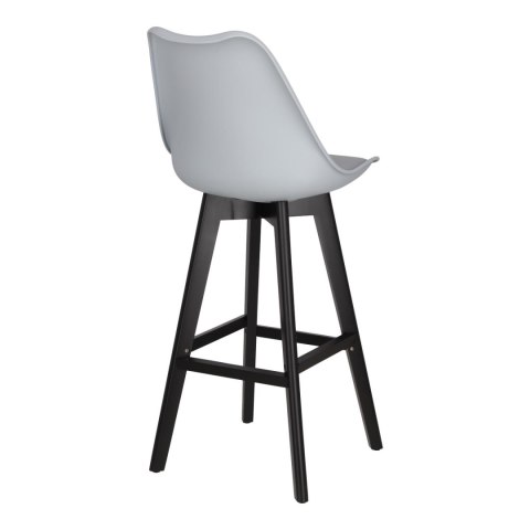 Stołek barowy Norden wood black high PP szary ( Rozmiar: uniwersalny )