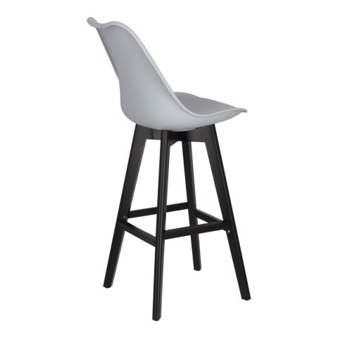 Stołek barowy Norden wood black high PP szary ( Rozmiar: uniwersalny )