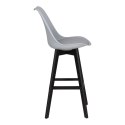 Stołek barowy Norden wood black high PP szary ( Rozmiar: uniwersalny )