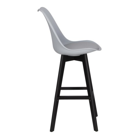 Stołek barowy Norden wood black high PP szary ( Rozmiar: uniwersalny )