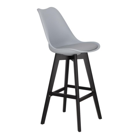 Stołek barowy Norden wood black high PP szary ( Rozmiar: uniwersalny )