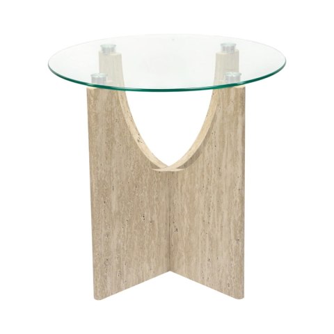 Stolik kawowy Yelo 45cm trawertyn ( Rozmiar: uniwersalny )
