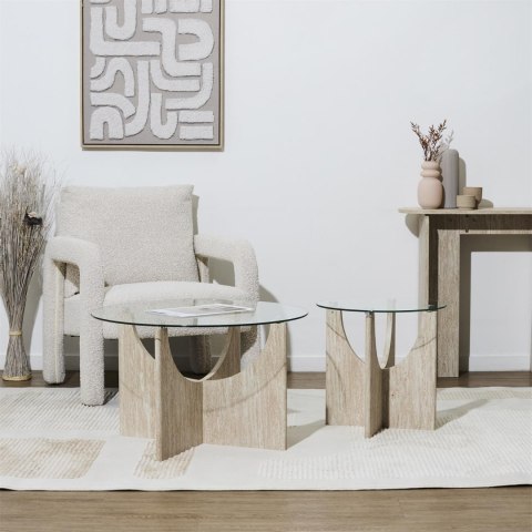 Stolik kawowy Yelo 45cm trawertyn ( Rozmiar: uniwersalny )