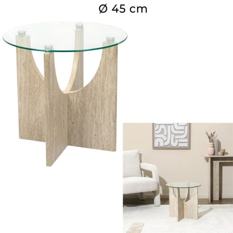 Stolik kawowy Yelo 45cm trawertyn ( Rozmiar: uniwersalny )