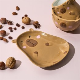 Talerz obiadowy Kapibara owalny ceramiczny brązowy do kuchni ( Rozmiar: uniwersalny )