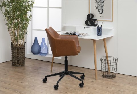 Fotel biurowy na kółkach Nora Vintage br ązowa PU ( Rozmiar: uniwersalny )