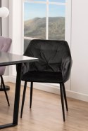Krzesło tapicerowane Brooke Actona welurowe ciemnoszare z podłokietnikami muszelka ( Rozmiar: uniwersalny )