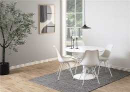 Stół okrągły Actona Ibiza MDF metal biały 110 cm nierozkładany ( Rozmiar: uniwersalny )