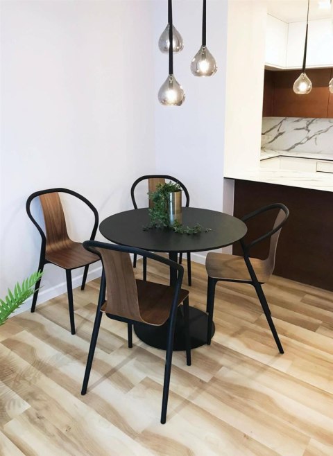 Stół okrągły Ibiza Actona MDF metal czarny 110 cm nierozkładany ( Rozmiar: uniwersalny )