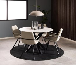 Stół okrągły Heaven Akranes Actona ceramiczny biały marmur z czarnymi nogami 120 cm nierozkładany ( Rozmiar: uniwersalny )