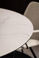 Stół okrągły Heaven Akranes Actona ceramiczny biały marmur z czarnymi nogami 120 cm nierozkładany ( Rozmiar: uniwersalny )