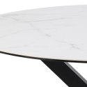 Stół okrągły Heaven Akranes Actona ceramiczny biały marmur z czarnymi nogami 120 cm nierozkładany ( Rozmiar: uniwersalny )