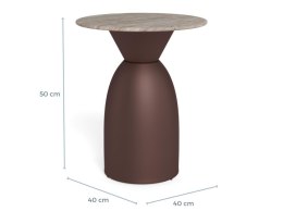 Stolik kawowy Ferrol 40cm szary marmur/ brązowy ( Rozmiar: uniwersalny )