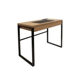 Biurko industrialne Intesi Dolem MDF metal naturalny dąb czarne z szufladą 100x50 cm ( Rozmiar: uniwersalny )