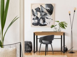 Biurko industrialne Intesi Dolem MDF metal naturalny dąb czarne z szufladą 100x50 cm ( Rozmiar: uniwersalny )