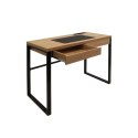 Biurko industrialne Intesi Dolem MDF metal naturalny dąb czarne z szufladą 100x50 cm ( Rozmiar: uniwersalny )