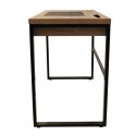 Biurko industrialne Intesi Dolem MDF metal naturalny dąb czarne z szufladą 100x50 cm ( Rozmiar: uniwersalny )