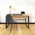 Biurko industrialne Intesi Dolem MDF metal naturalny dąb czarne z szufladą 100x50 cm ( Rozmiar: uniwersalny )