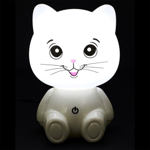 Lampka nocna Kot USB LED biała ( Rozmiar: uniwersalny )