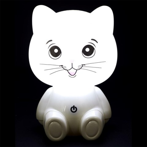 Lampka nocna Kot USB LED biała ( Rozmiar: uniwersalny )
