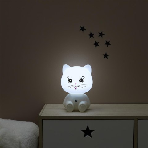 Lampka nocna Kot USB LED biała ( Rozmiar: uniwersalny )