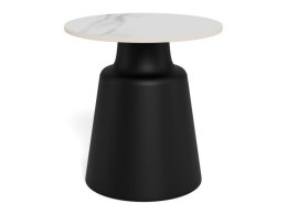 Stolik kawowy Santorini 45cm biały ceramiczny/ czarny ( Rozmiar: uniwersalny )