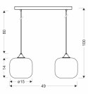 ESTAS lampa wisząca czarny 2x40W E27 klosz bursztynowy